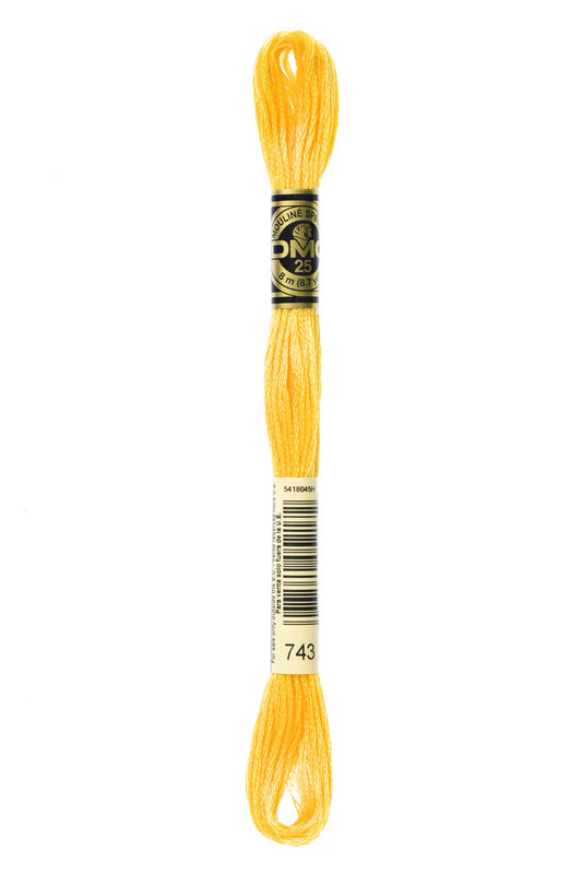 DMC Floss # 743 - Medium Yellow