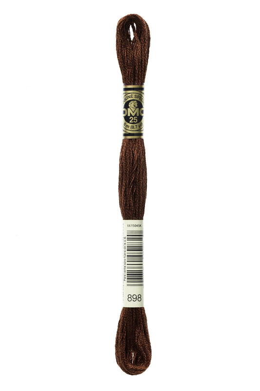 DMC Floss # 898 - Very Dark Coffee Brown